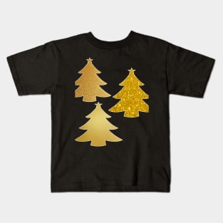 gold christmas tree Kids T-Shirt